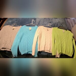 Bundle Of 4- St. John's Bay- Petite M. Blue, Green, White & Silver